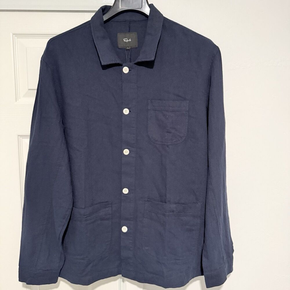 Rails Men’s Linen Blend Ambrose Jacket Deep Meridian Sz Large RM-212A-983C-7170